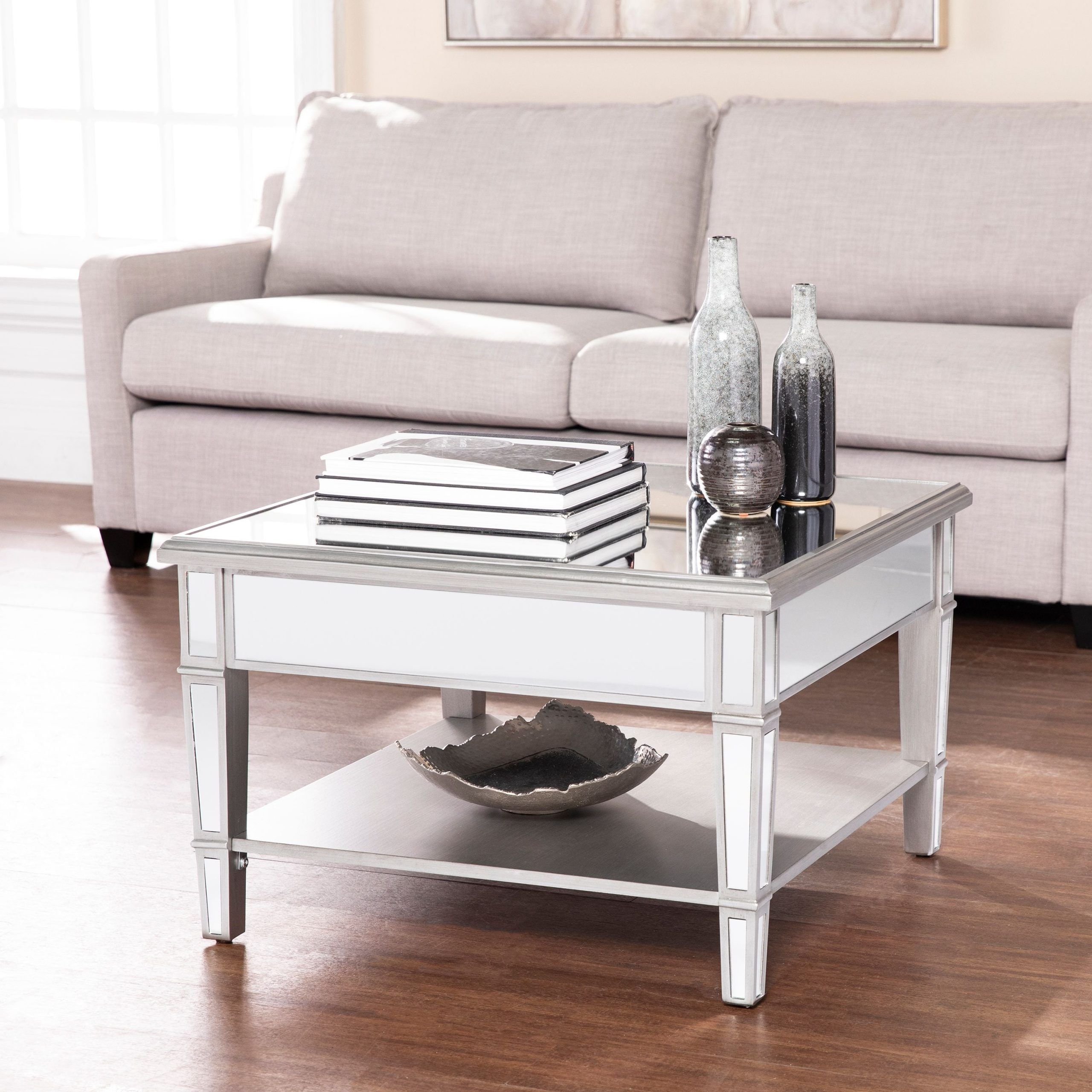 Ember Interiors Larksmill Mirrored Console Table, Silver – Walmart With Southern Enterprises Larksmill Coffee Tables (Photo 4 of 6)