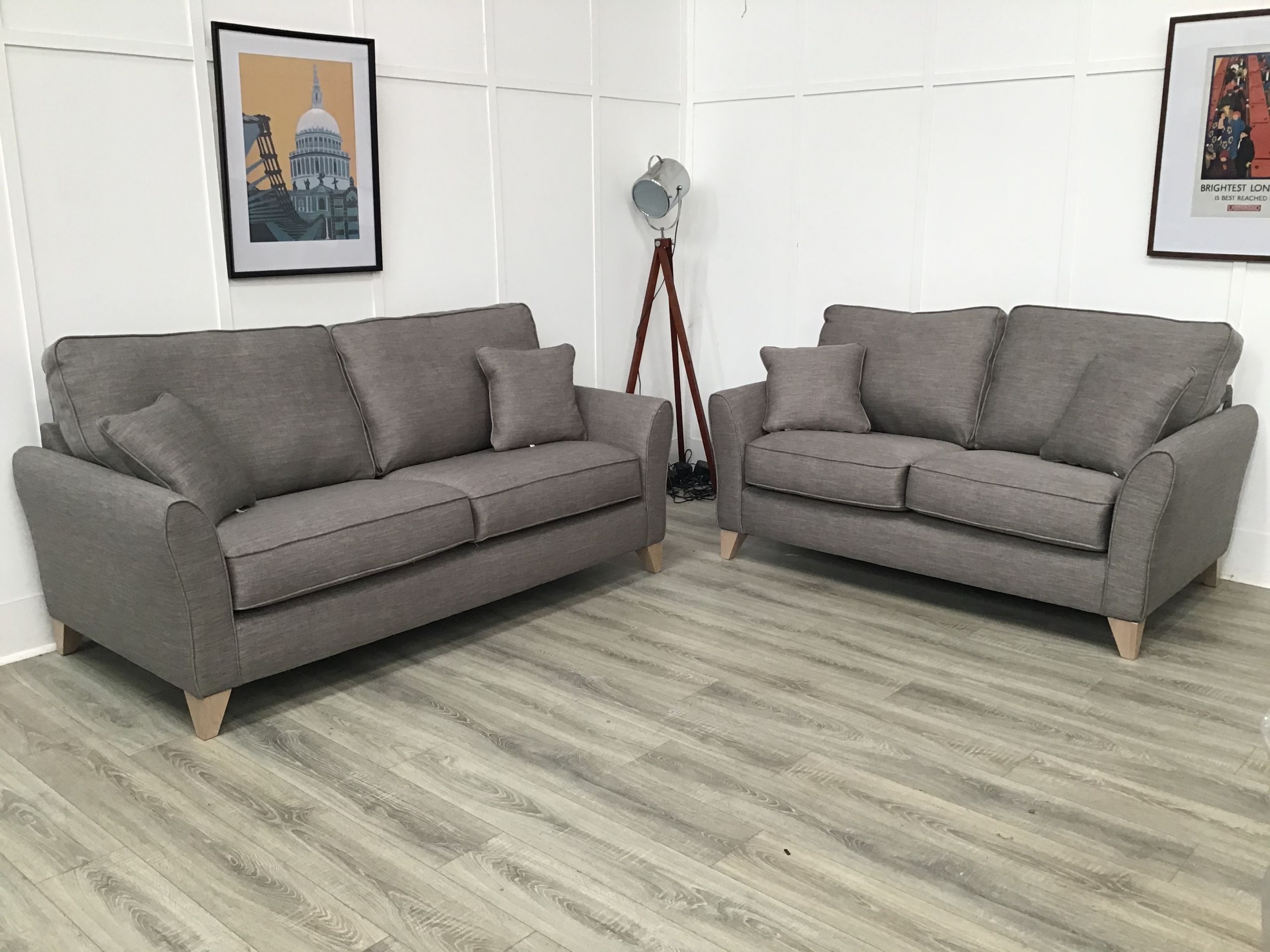 Fairfield 3 + 2 Seat Sofas In Dark Grey Fabric – Sofa Giant In Sofas In Dark Grey (Photo 14 of 15)