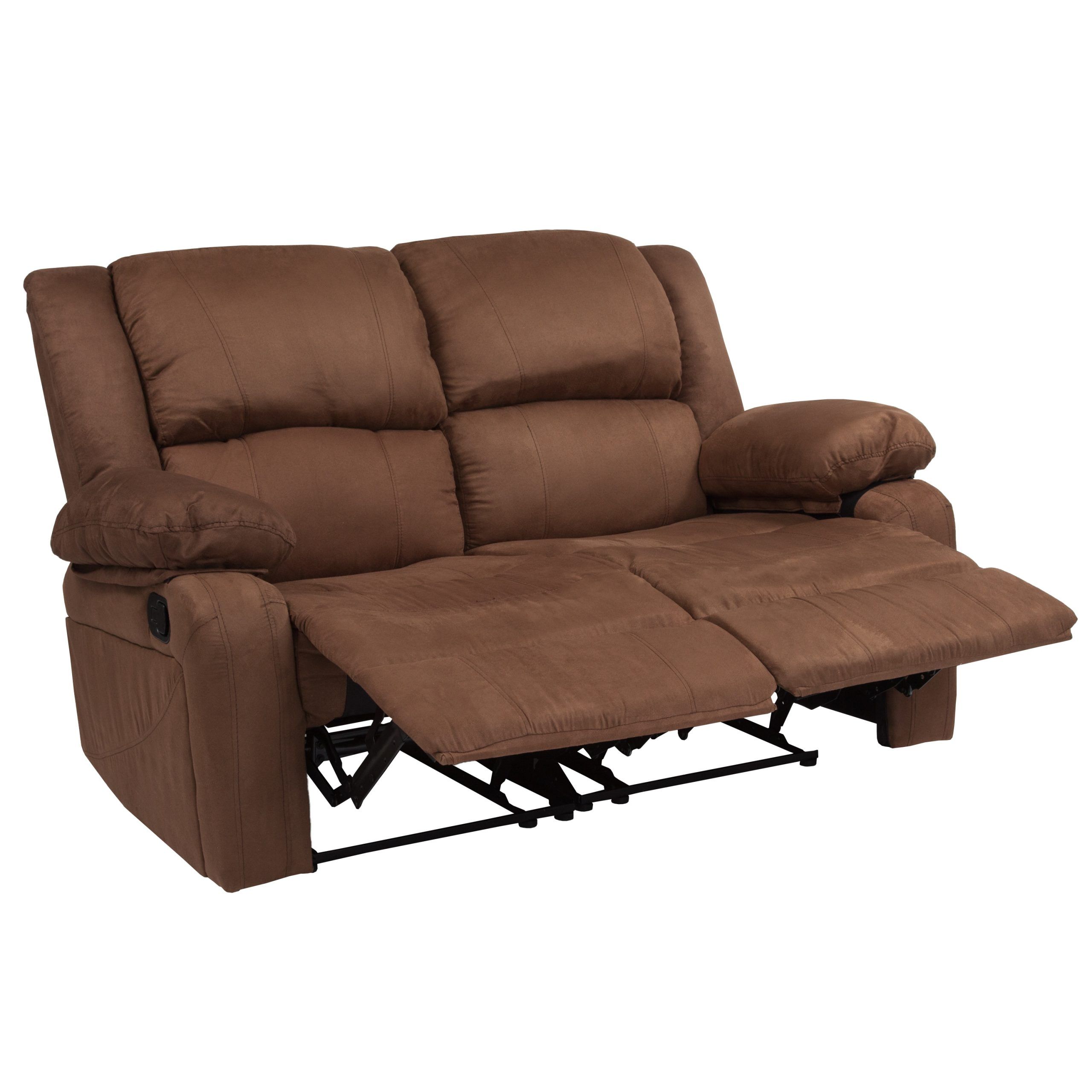 Flash Furniture Harmony Series 56 In Modern Chocolate Brown Microfiber 2 Seater  Reclining Loveseat In The Couches, Sofas & Loveseats Department At Lowes Intended For 2 Tone Chocolate Microfiber Sofas (View 8 of 15)