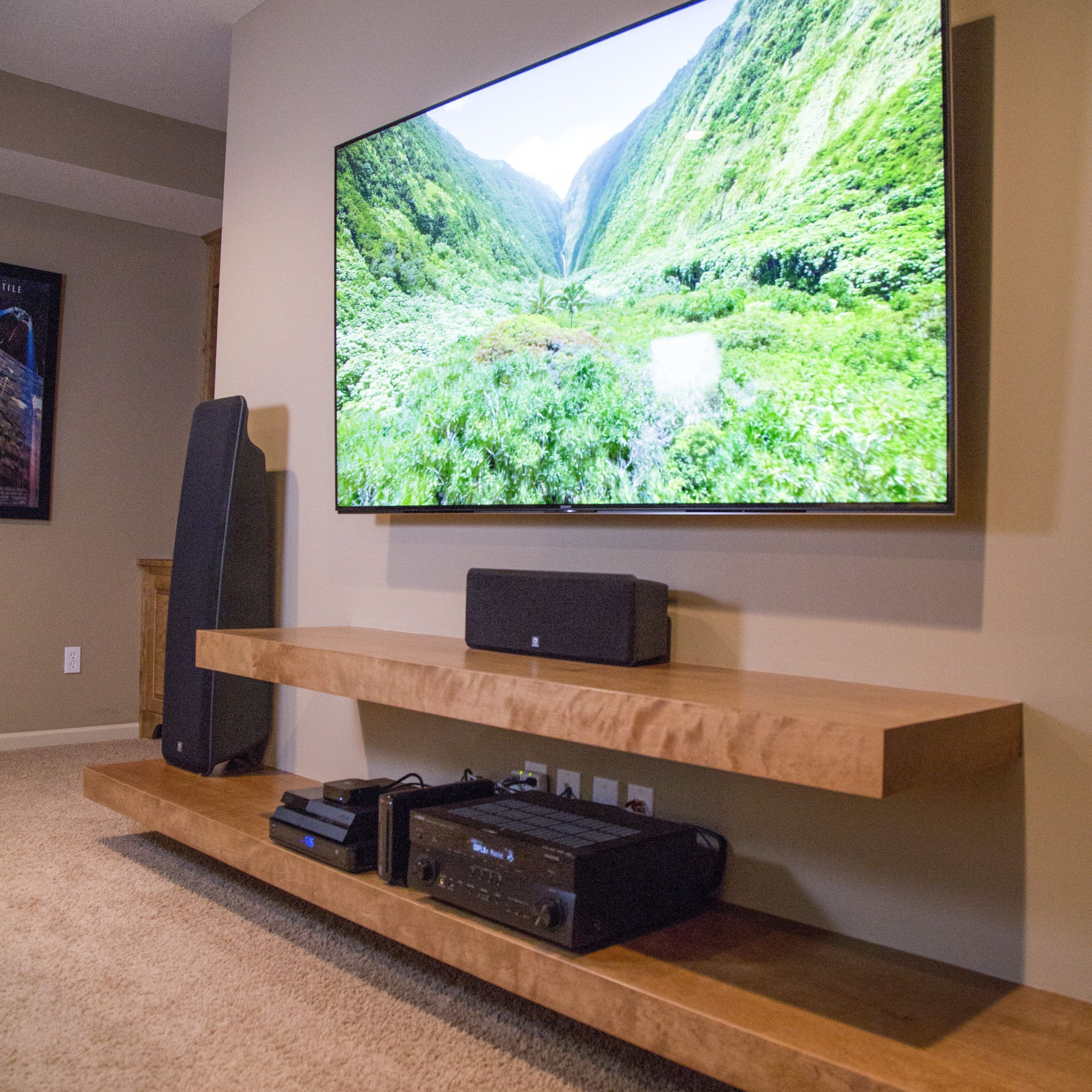 Floating Shelves Entertainment Center | Floating Shelves Living Room,  Living Room Tv Wall, Living Room Decor Pertaining To Floating Stands For Tvs (View 11 of 15)