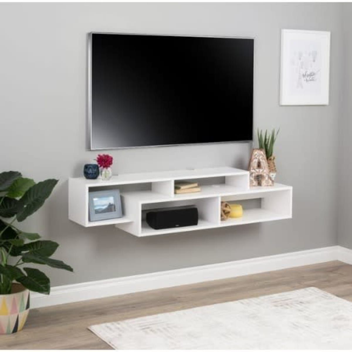 Floating Tv Stand For Tvs Up To 85"  White | Konga Online Shopping Inside Floating Stands For Tvs (Photo 7 of 15)