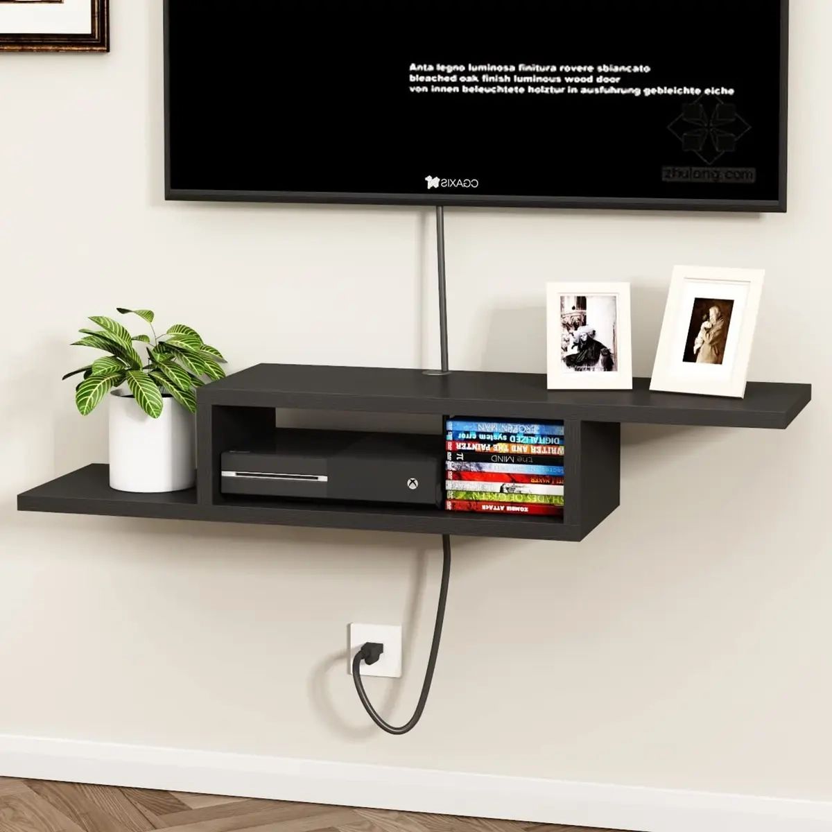 Floating Tv Stand Shelf, Wall Mount Entertainment Center Media | Ebay With Regard To Top Shelf Mount Tv Stands (Photo 10 of 15)