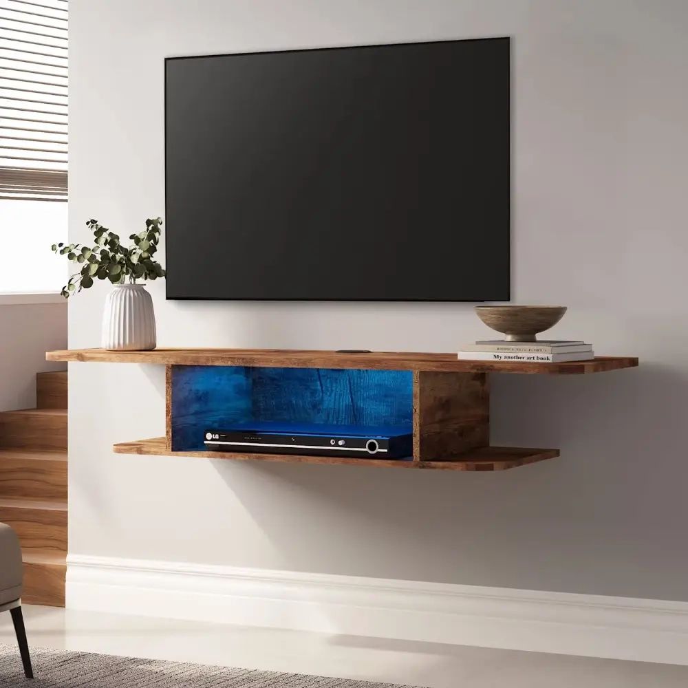 Floating Tv Stand Wall Mounted, Media Console Storage Shelf For Living  Room,usa | Ebay Within Floating Stands For Tvs (Photo 9 of 15)