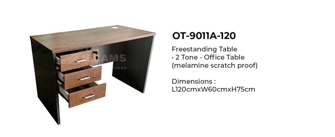 Freestanding Office Table – Ot 9011a 120 | Jecams Inc. Within Freestanding Tables With Drawers (Photo 12 of 15)