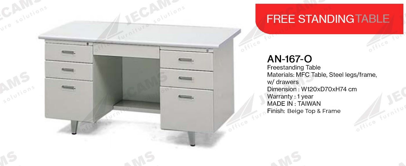Freestanding Table W/ Steel Drawers An 167 O | Jecams Inc (View 9 of 15)