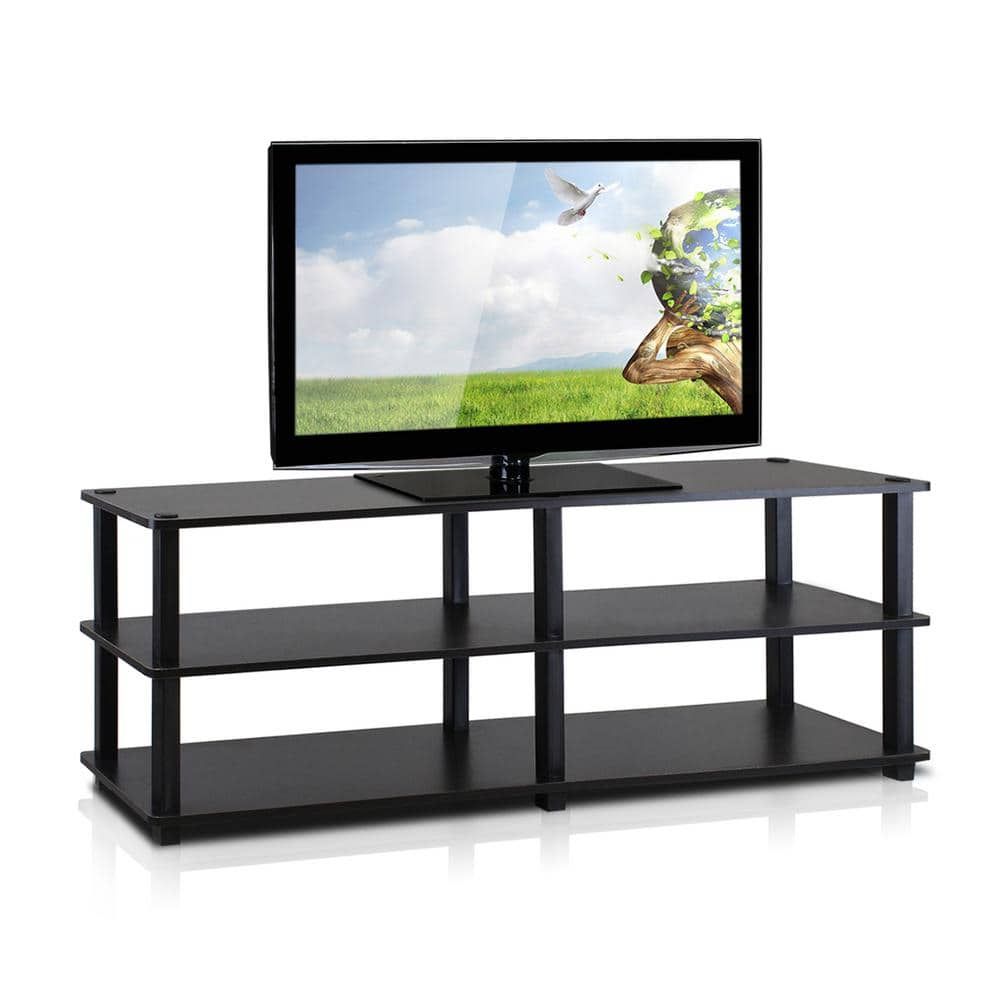 Furinno Turn N Tube 47 In. Espresso Particle Board Tv Stand Fits Tvs Up To  42 In. With Open Storage Tv14038ex/bk – The Home Depot Throughout Romain Stands For Tvs (Photo 5 of 15)