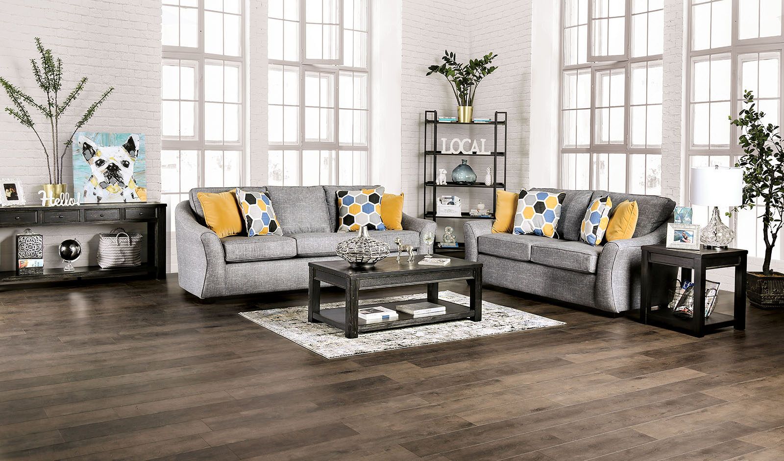 Furniture Of America Jarrow Light Gray Sofa Sm8001 Sf | Comfyco Intended For Gray Linen Sofas (Photo 12 of 15)