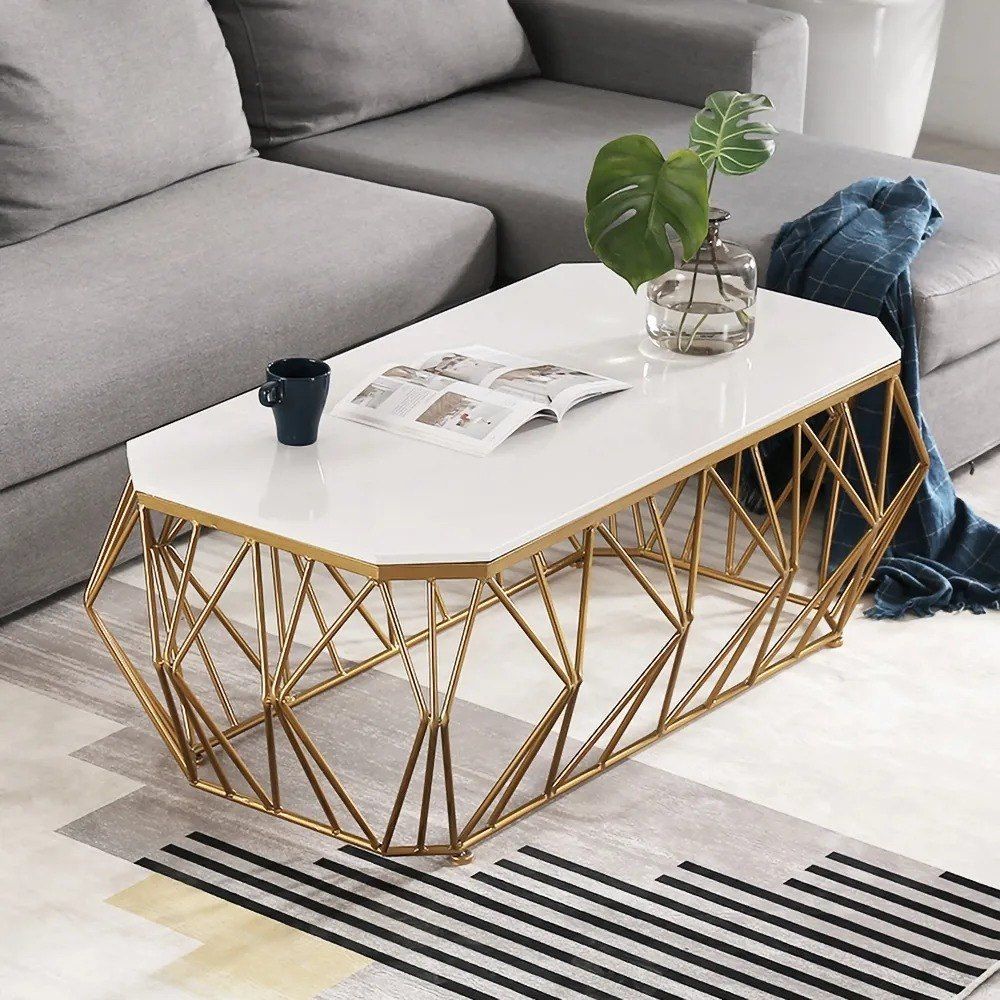 Glossy Finish Modern Stainless Steel Gold Coffee Table Frame, For Home In Glossy Finished Metal Coffee Tables (Photo 1 of 15)