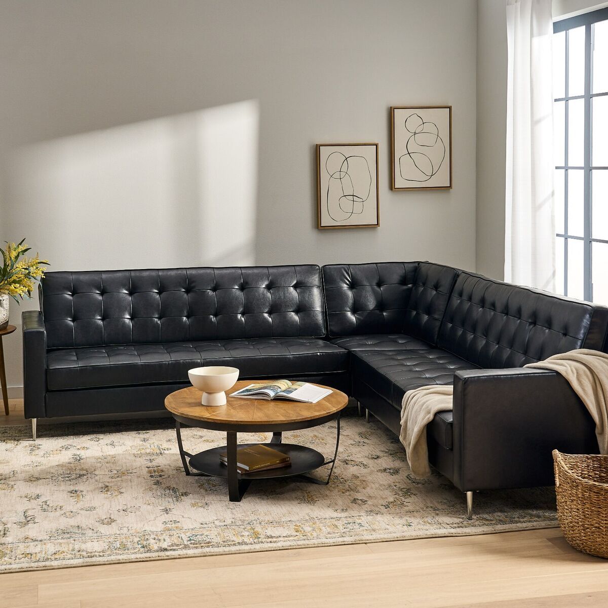 Featured Photo of 15 Inspirations Faux Leather Sectional Sofa Sets