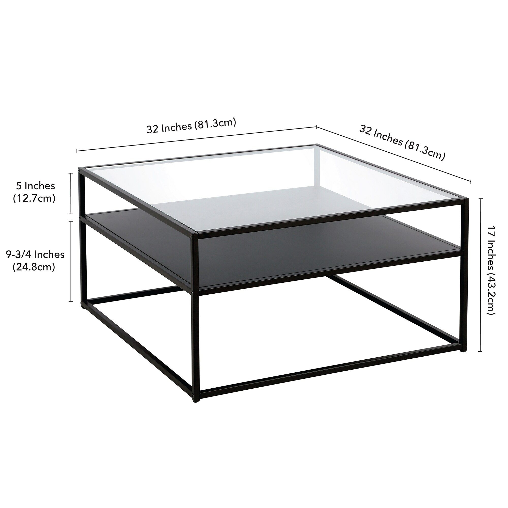 Hailey Home Ada Blackened Bronze Glass Industrial Coffee Table In The  Coffee Tables Department At Lowes With Addison&lane Calix Square Tables (View 15 of 15)