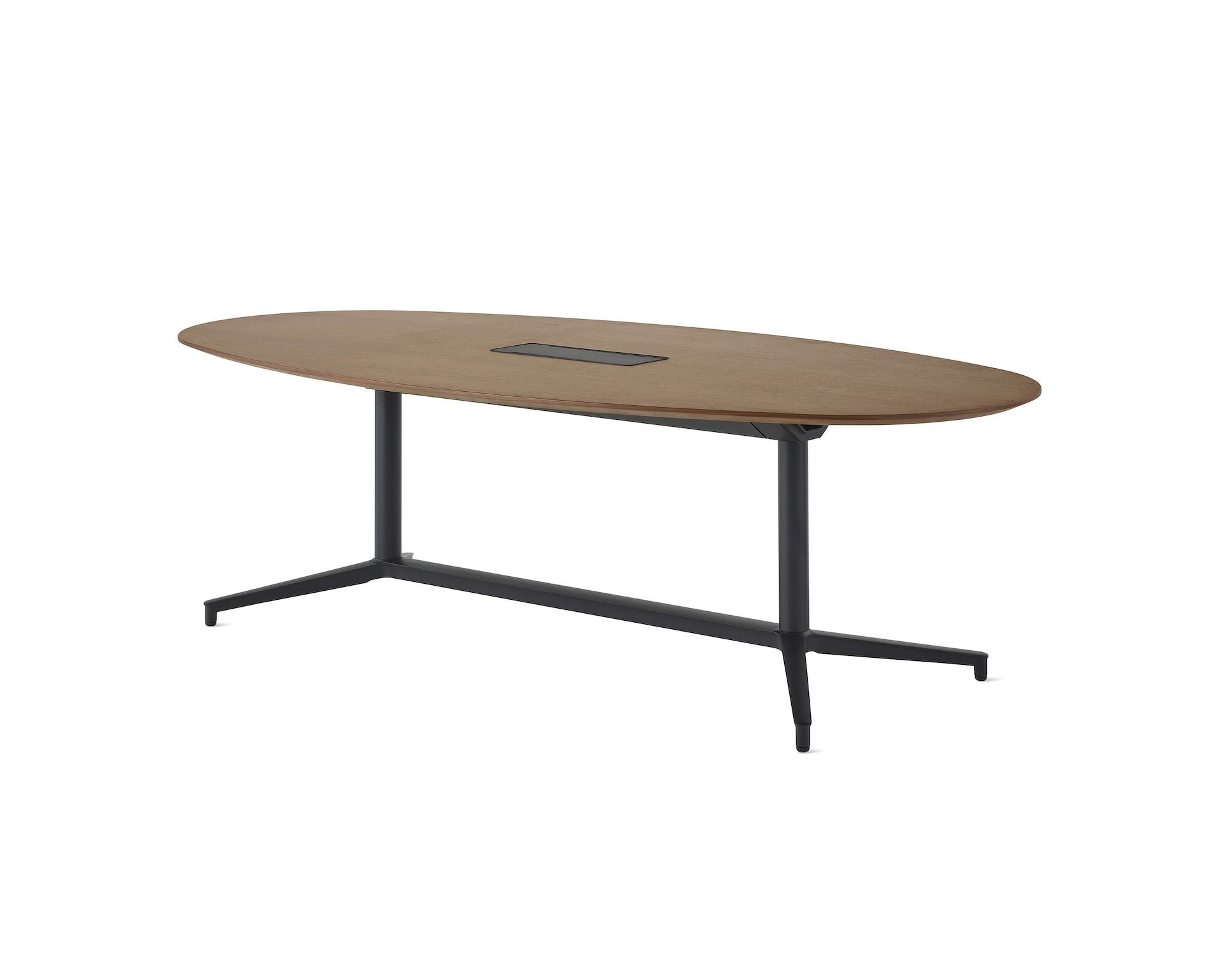 Headway Conference Table, Oval Y Base – Herman Miller With Regard To White T Base Seminar Coffee Tables (Photo 10 of 15)