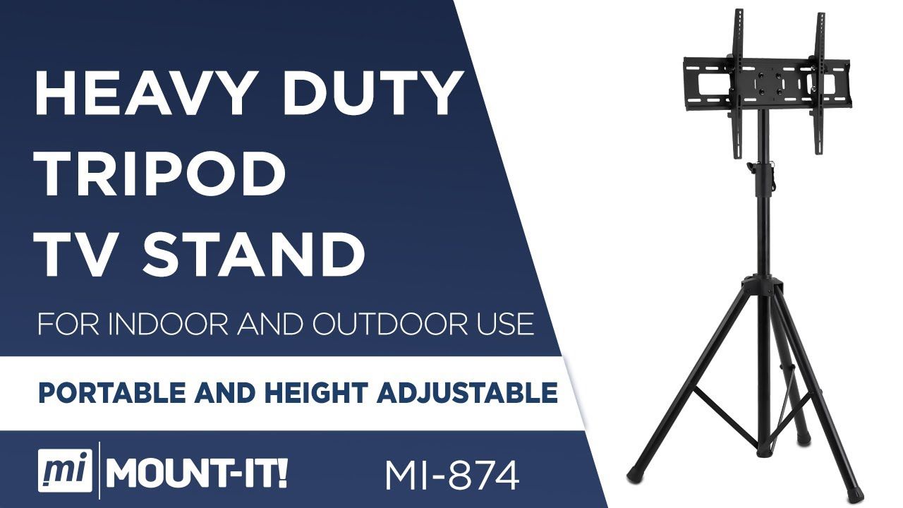 Heavy Duty Tripod Tv Stand | Features (mi 874) – Youtube Pertaining To Foldable Portable Adjustable Tv Stands (View 7 of 15)