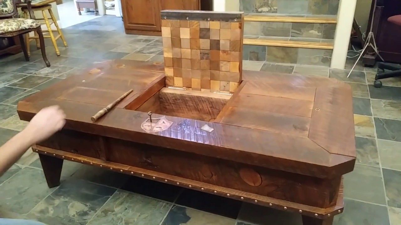 Hidden Compartment Wizard Coffee Table – Youtube In Coffee Tables With Hidden Compartments (View 3 of 15)