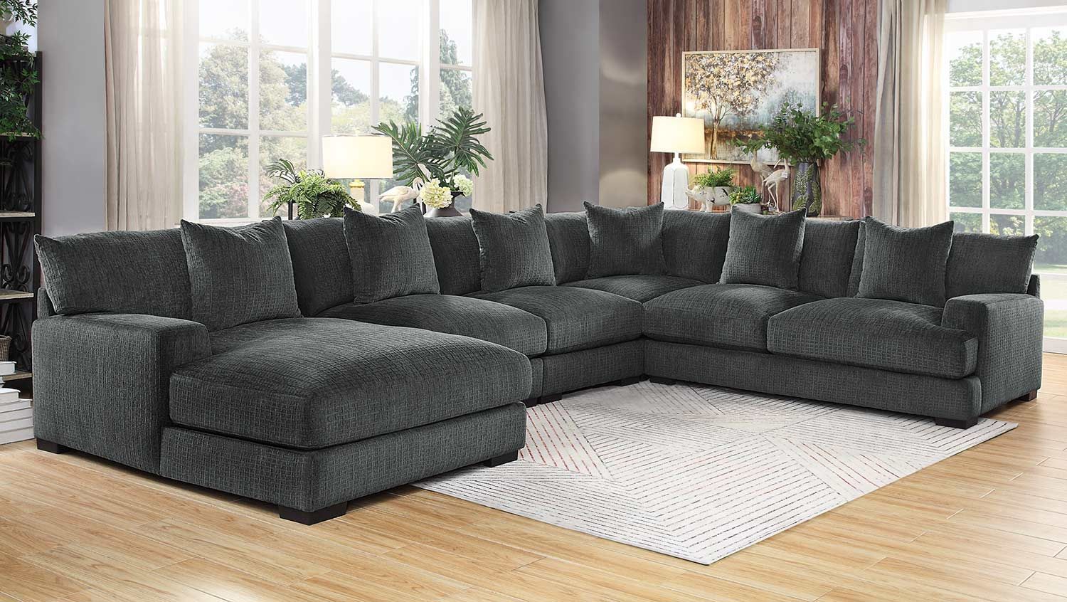 Homelegance Worchester Sectional Sofa Set – Dark Gray 9857dg Sofa Set |  Homelegance Elegancefurnituredirect Within Dark Gray Sectional Sofas (Photo 1 of 15)