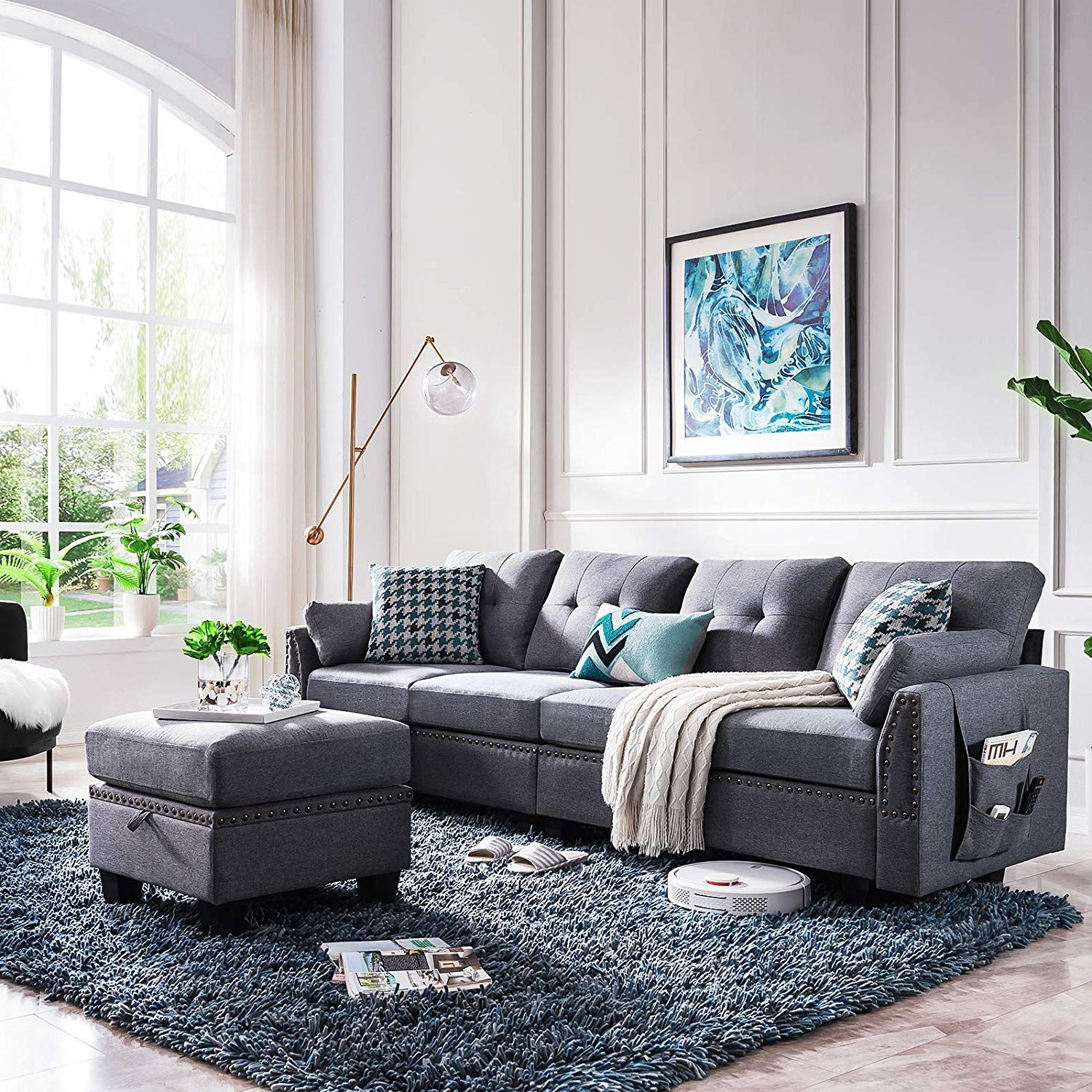 Honbay Reversible Sectional Sofa Couch For Living Room | Stylebywood Within Reversible Sectional Sofas (Photo 9 of 15)