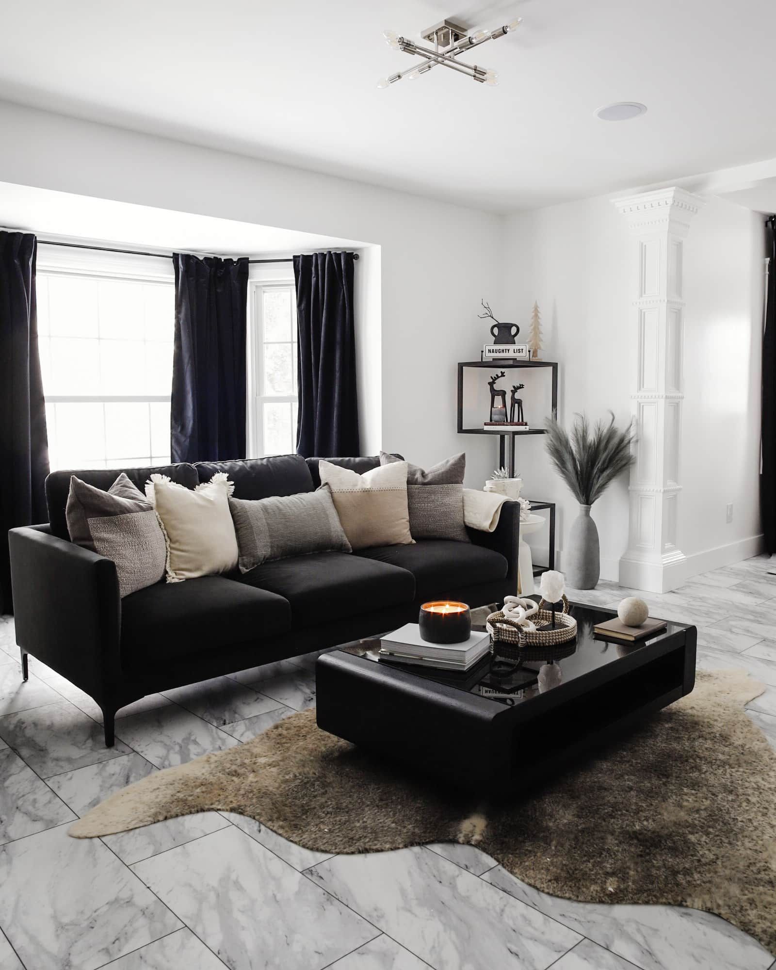 How To Style A Black Sofa | Castlery Us Throughout Sofas In Black (View 2 of 15)
