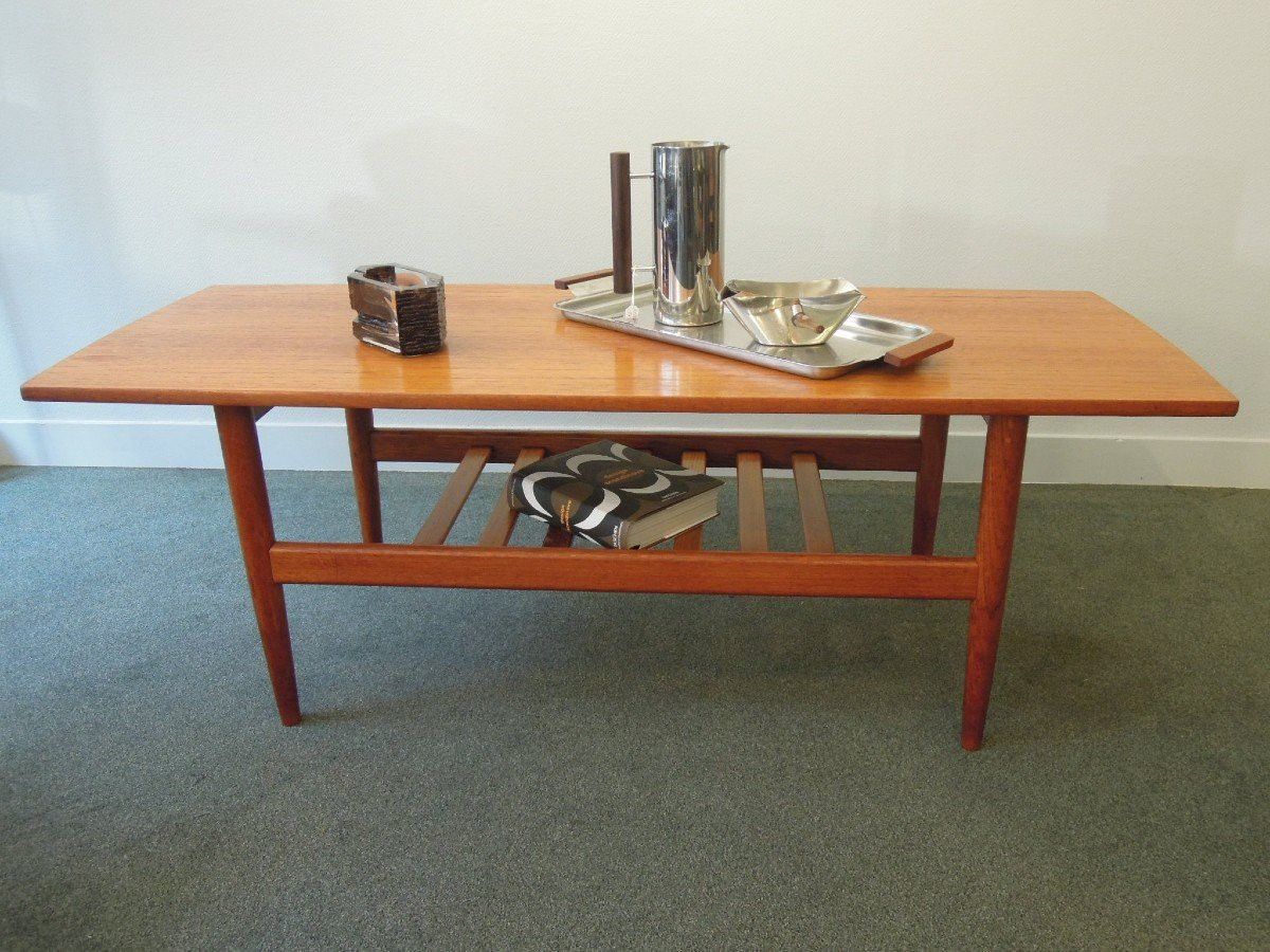 In Scandinavian Style, This Teak Coffee Tablesamcom B Throughout Wooden Mid Century Coffee Tables (Photo 13 of 15)