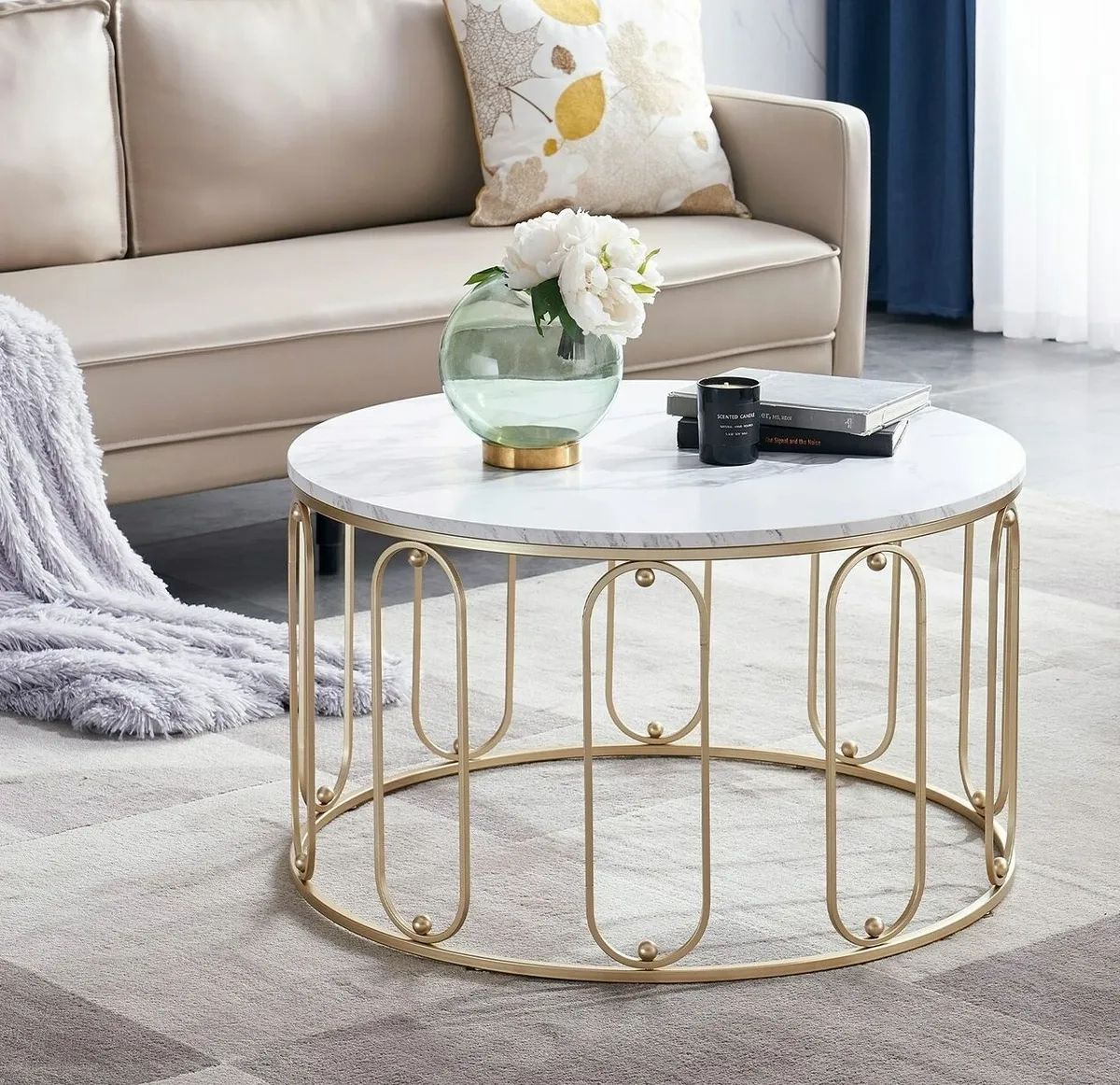 Ivinta Modern Nesting Coffee Table, Home Round Cocktail Table With Metal  Frame | Ebay With Regard To Modern Nesting Coffee Tables (View 3 of 15)