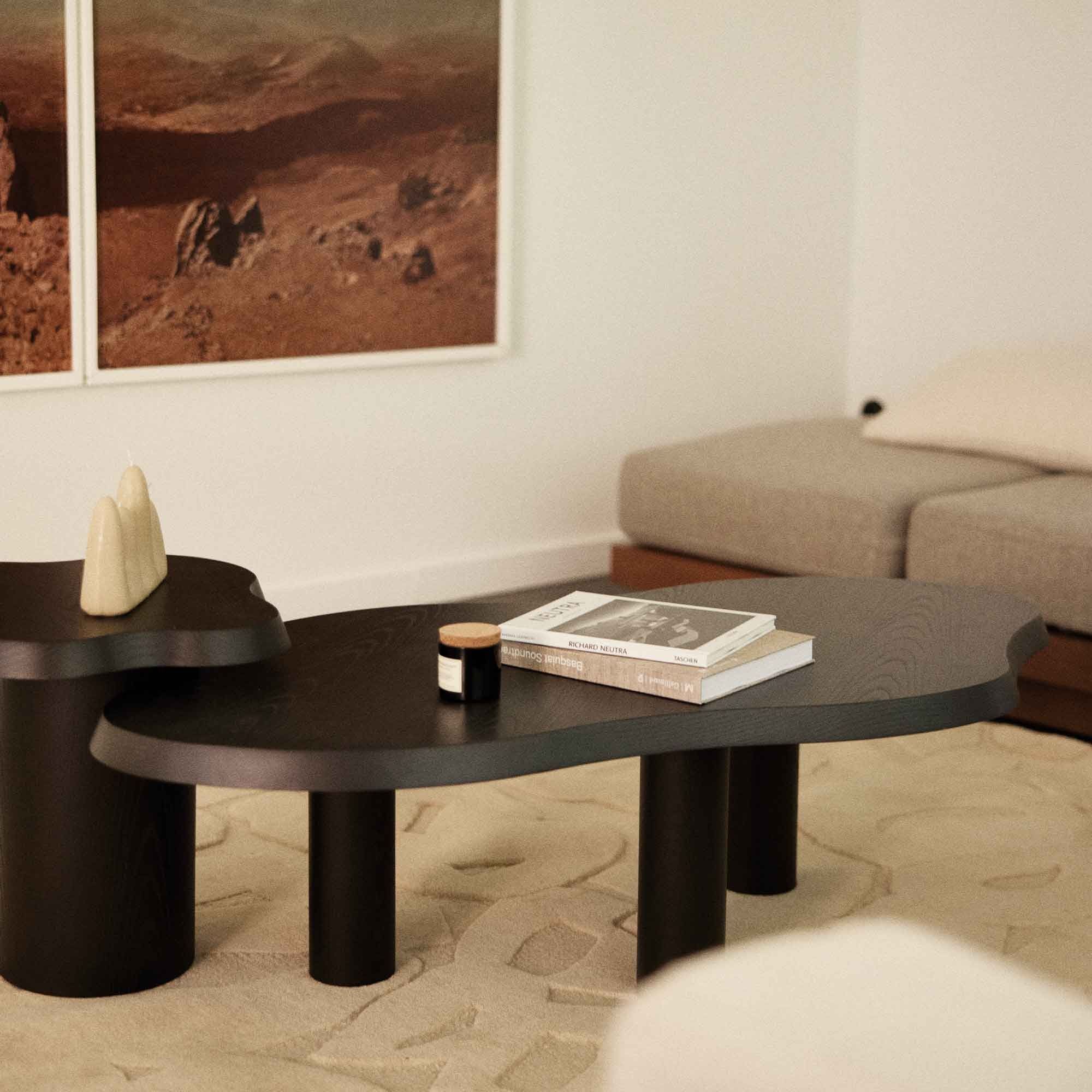 Jeanne The Coffee Table Black Lazurated Wood – Gabrielle Paris In Full Black Round Coffee Tables (Photo 12 of 15)