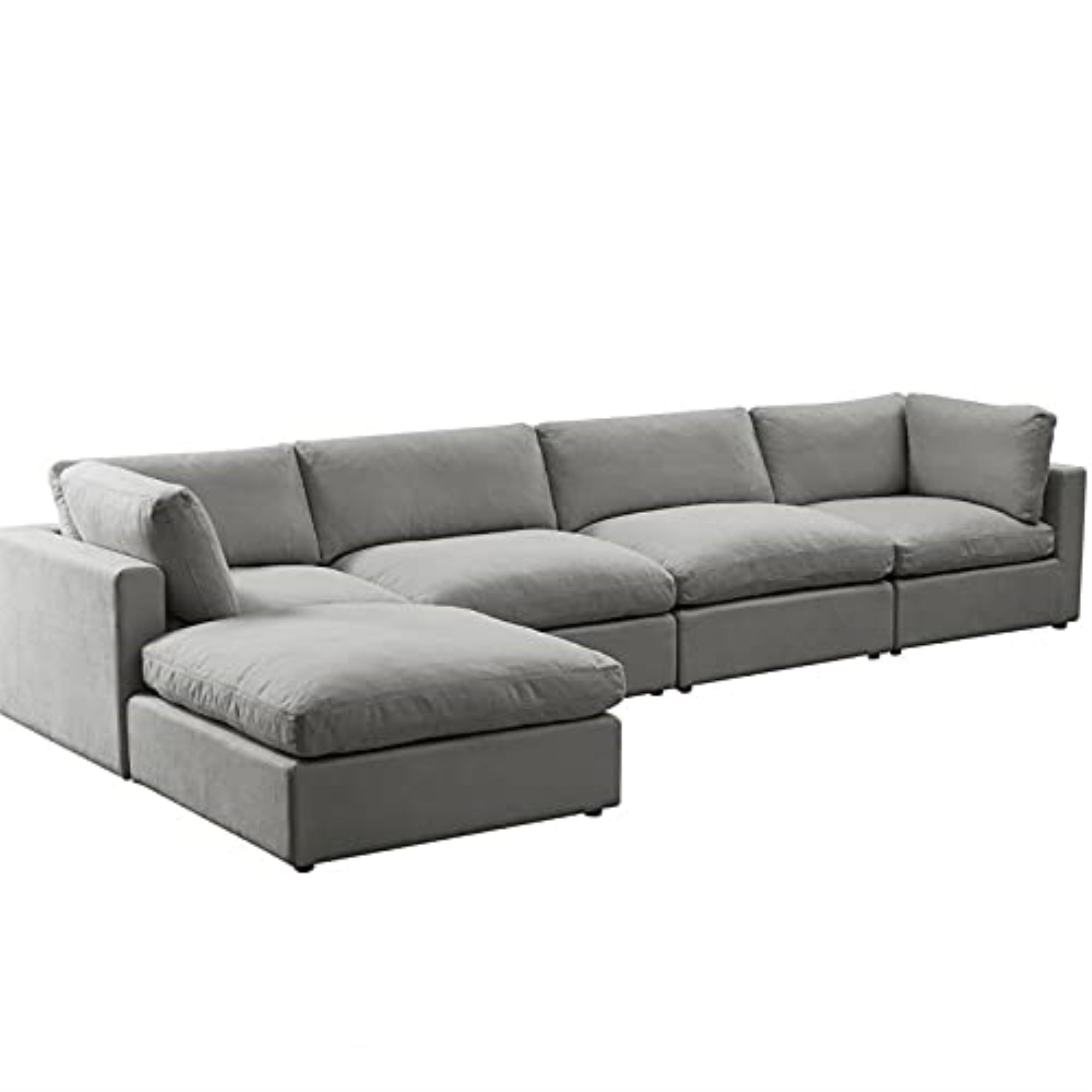 Kaelynn Linen Sofas Chaise, Grey – Walmart Inside Gray Linen Sofas (Photo 2 of 15)