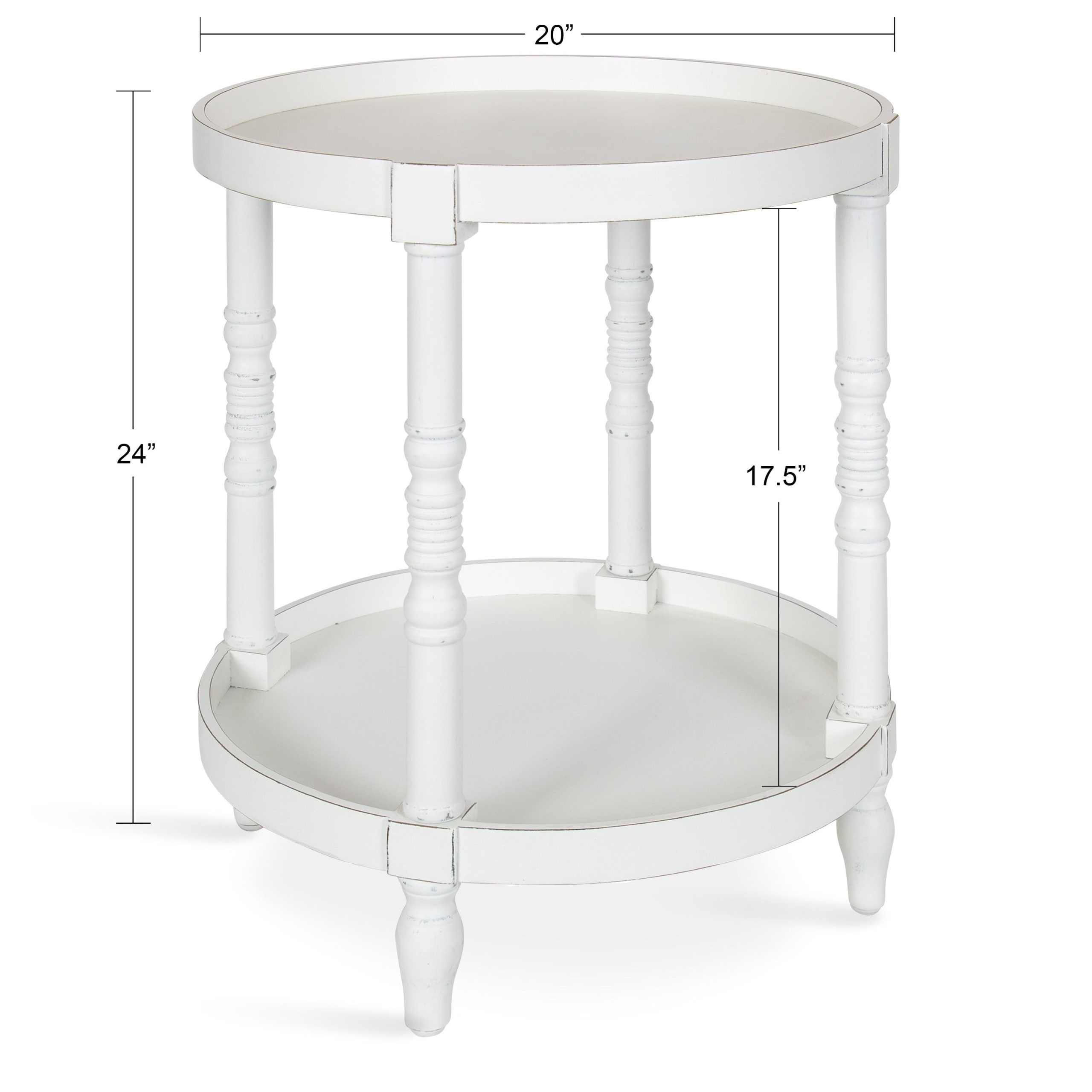 Kate And Laurel Bellport Coastal Round Wood Side Table, 20 X 20 X 24,  White, Chic End Table Accent For Storage And Display – Walmart In Kate And Laurel Bellport Farmhouse Drink Tables (Photo 8 of 15)
