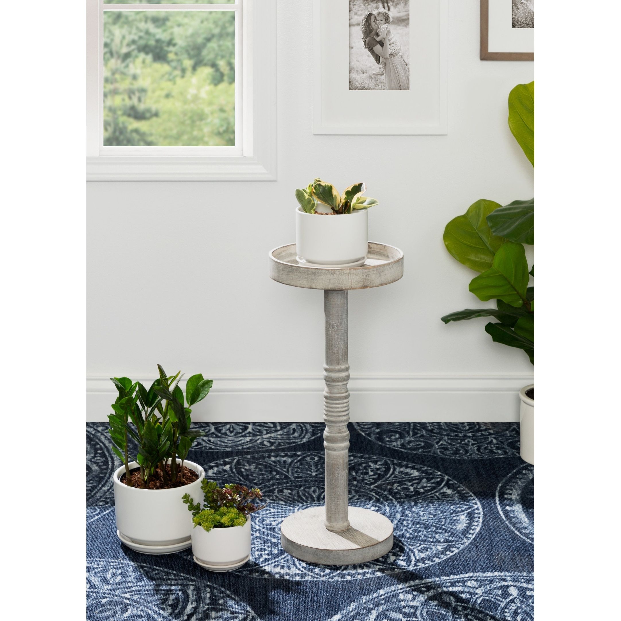 Kate And Laurel Bellport Pedestal End Table – 10x10x22 – On Sale – Bed Bath  & Beyond – 35730273 Pertaining To Kate And Laurel Bellport Farmhouse Drink Tables (Photo 2 of 15)