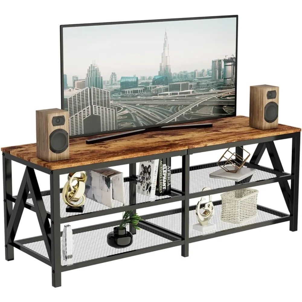 Katrawu Tv Stand For 60 65 Inch Tv, Long 55" Entertainment Center 3 Tier Tv  Console Tv Cabinet For Living Room – Aliexpress Inside Tier Stands For Tvs (View 10 of 15)