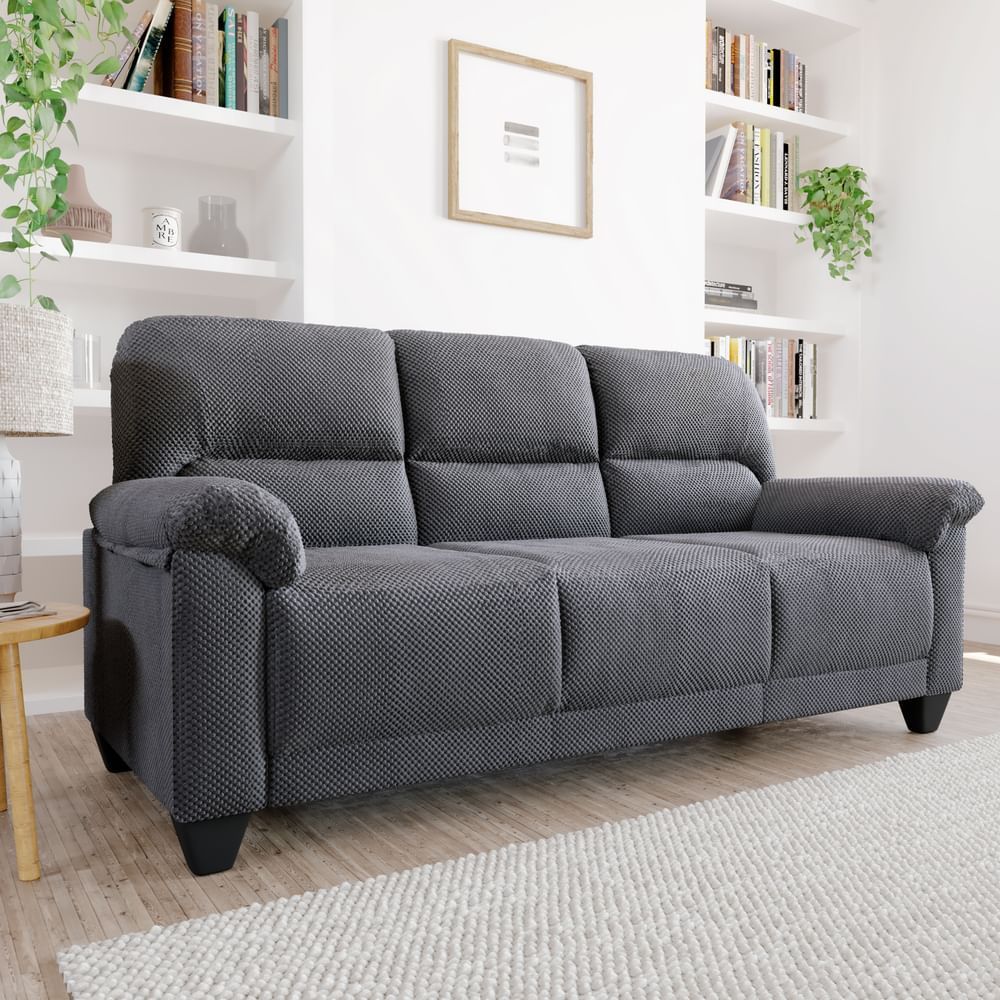 Kenton Small 3 Seater Sofa, Dark Grey Dotted Cord Fabric Only £474.99 |  Furniture And Choice With Regard To Sofas In Dark Grey (Photo 11 of 15)
