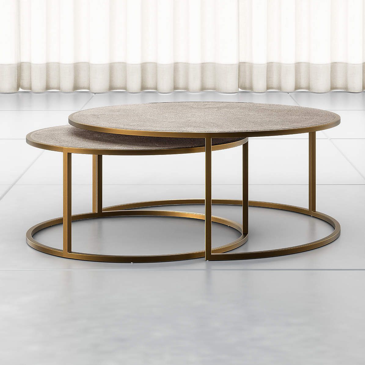 Keya Antique Brass Nesting Coffee Tables + Reviews | Crate & Barrel With Regard To Nesting Coffee Tables (Photo 7 of 15)