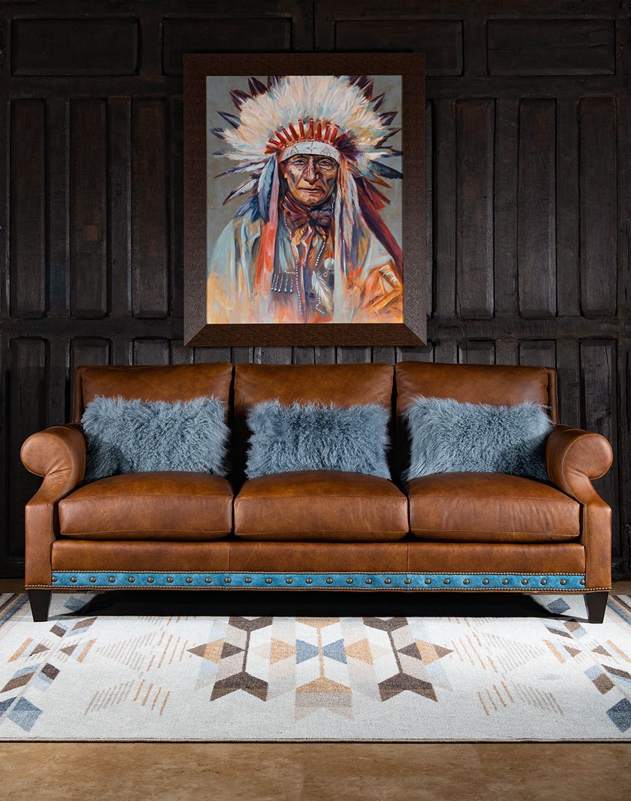 Keystone Leather Sofa | Fine Furniture Store – Adobe Interiors Regarding Sofas In Blue (Photo 15 of 15)