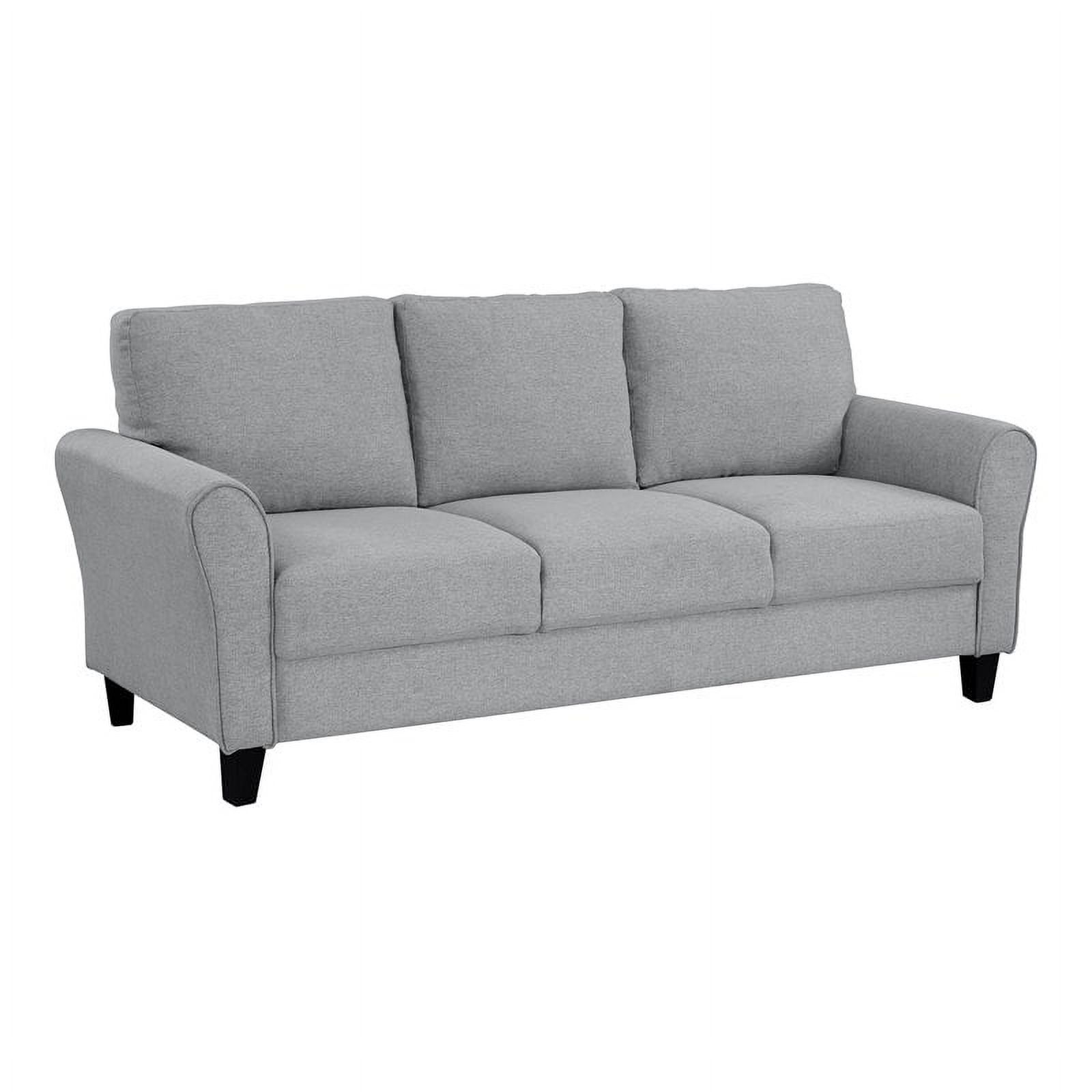 Lexicon 19" Transitional Solid Wood And Polyester Sofa In Dark Gray/black –  Walmart Inside Dark Grey Polyester Sofa Couches (Photo 12 of 15)
