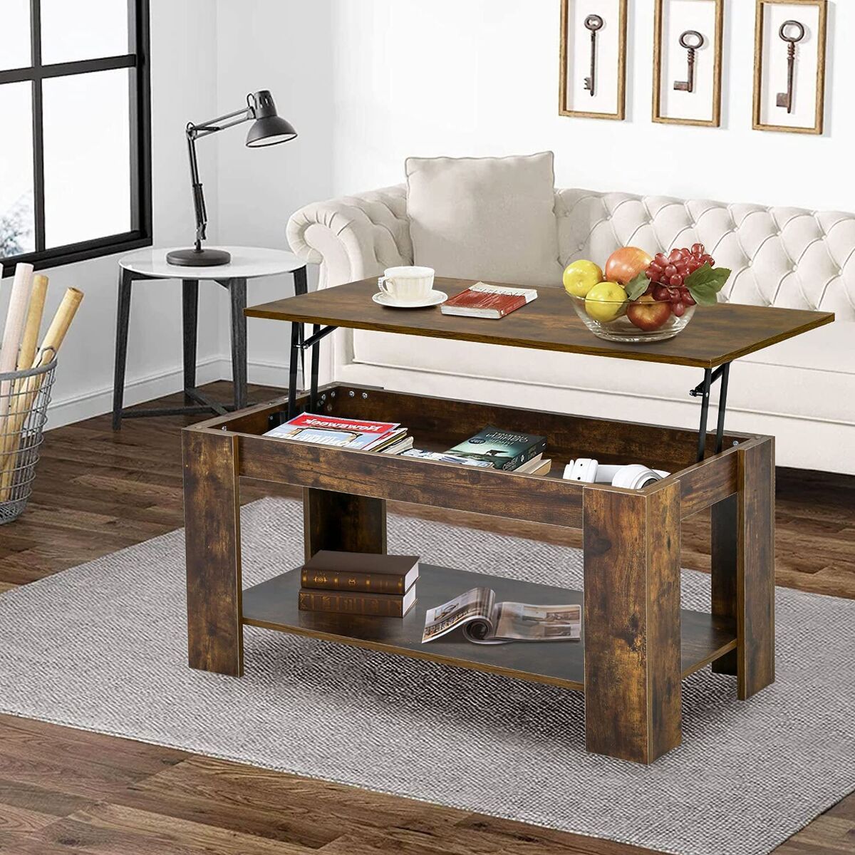 Lift Top Coffee Table With Hidden Compartment And Storage Shelf For Living  Room | Ebay Pertaining To Lift Top Coffee Tables With Shelves (View 13 of 15)