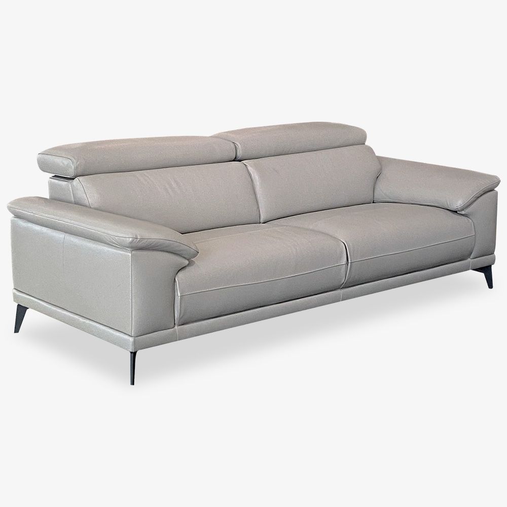 Light Grey Leather Sofa | Favara | Mobler Modern Furniture Edmonton Pertaining To Modern Light Grey Loveseat Sofas (View 12 of 15)