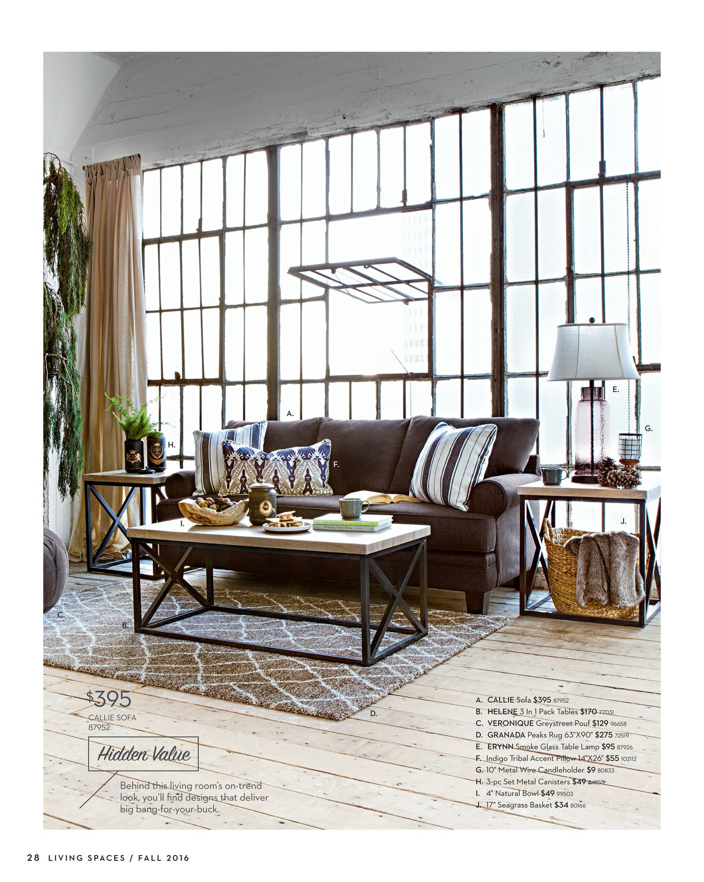 Living Spaces – Product Catalog – Fall 2016 – Helene 3 In 1 Pack Tables With Metal Side Tables For Living Spaces (View 12 of 15)