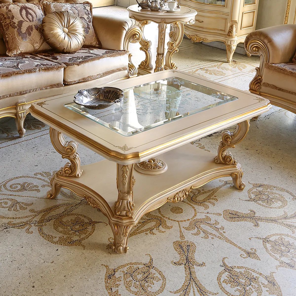 Louvre Rectangular Coffee Table – Marzorati Regarding Rectangular Coffee Tables With Pedestal Bases (Photo 8 of 15)