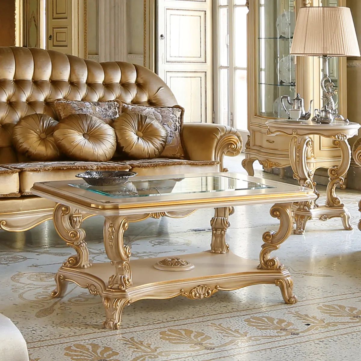 Louvre Rectangular Coffee Table – Marzorati Throughout Rectangular Coffee Tables With Pedestal Bases (Photo 1 of 15)