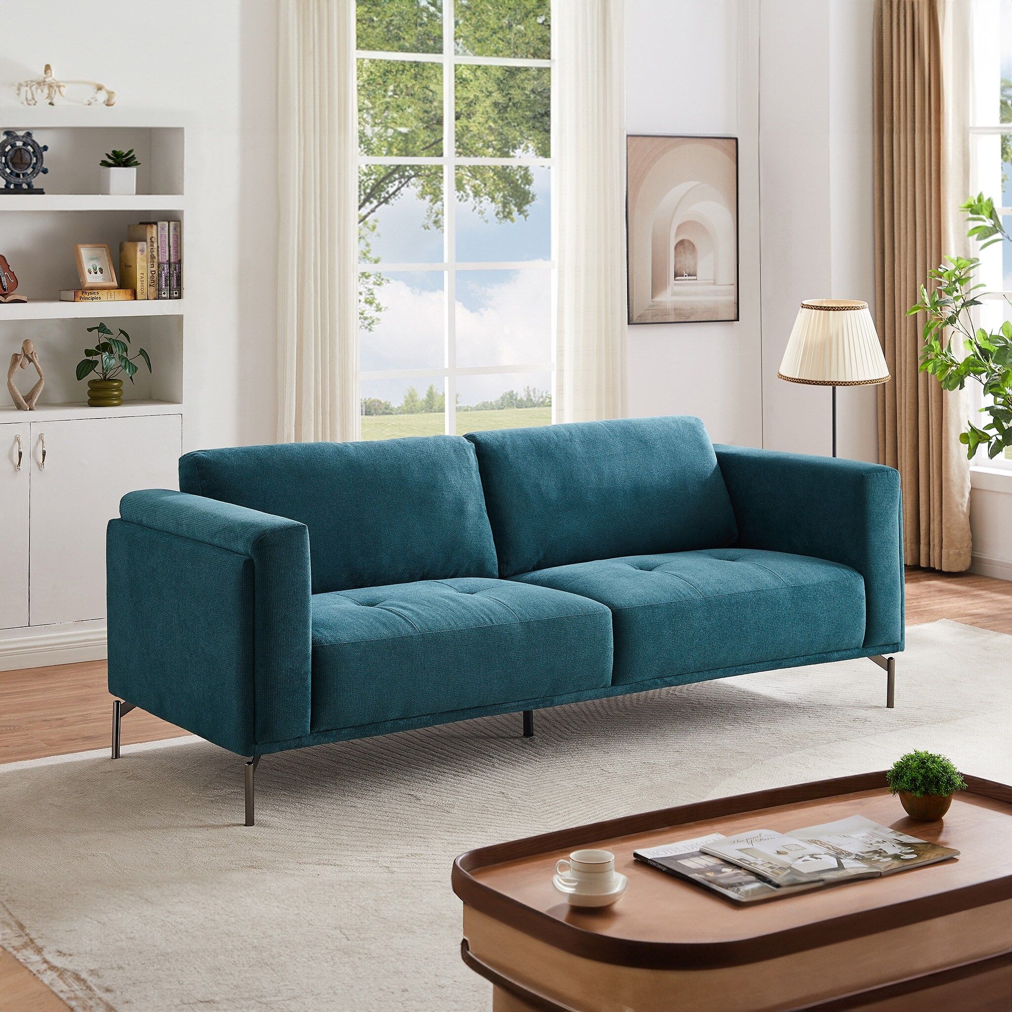 Featured Photo of  Best 15+ of Modern Blue Linen Sofas