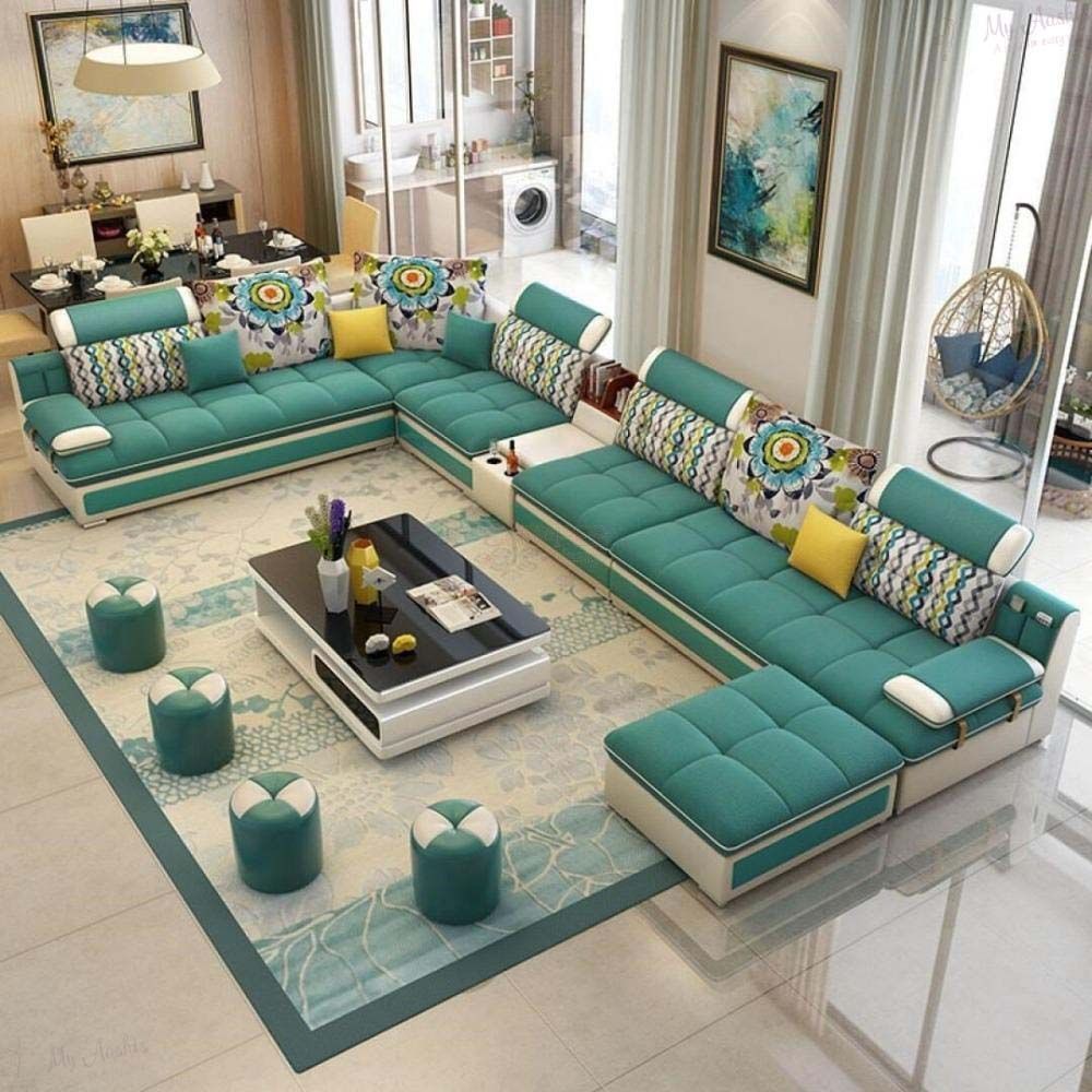 Luxury Modern U Shaped Sectional Fabric Sofa Set With Ottoman | Living Room  Sofa Design, Luxury Sofa Design, Corner Sofa Design With Regard To Modern U Shaped Sectional Couch Sets (View 3 of 15)