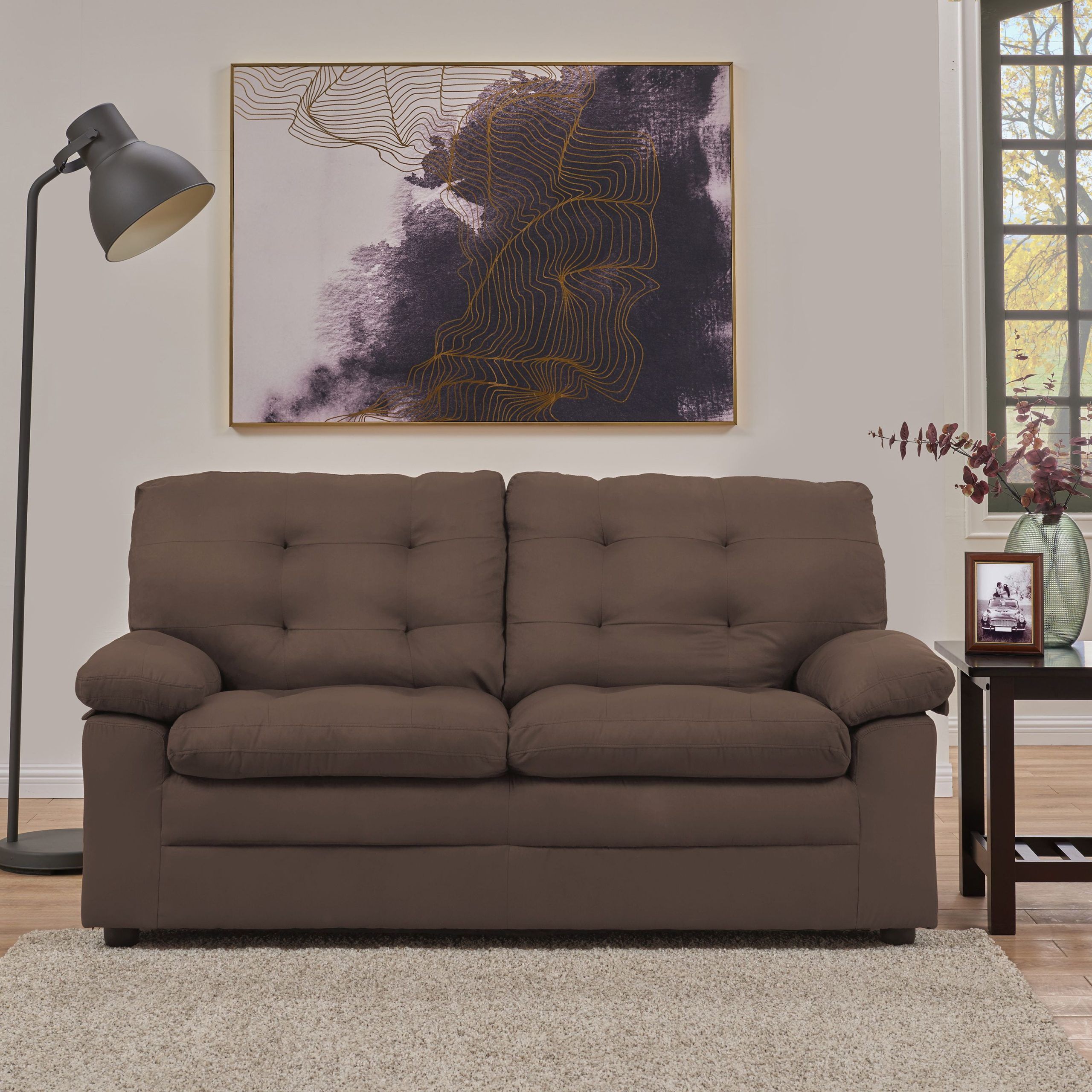 Mainstays Buchannan Upholstered Apartment Sofa, Multiple Colors –  Walmart Intended For Sofas In Multiple Colors (Photo 14 of 15)
