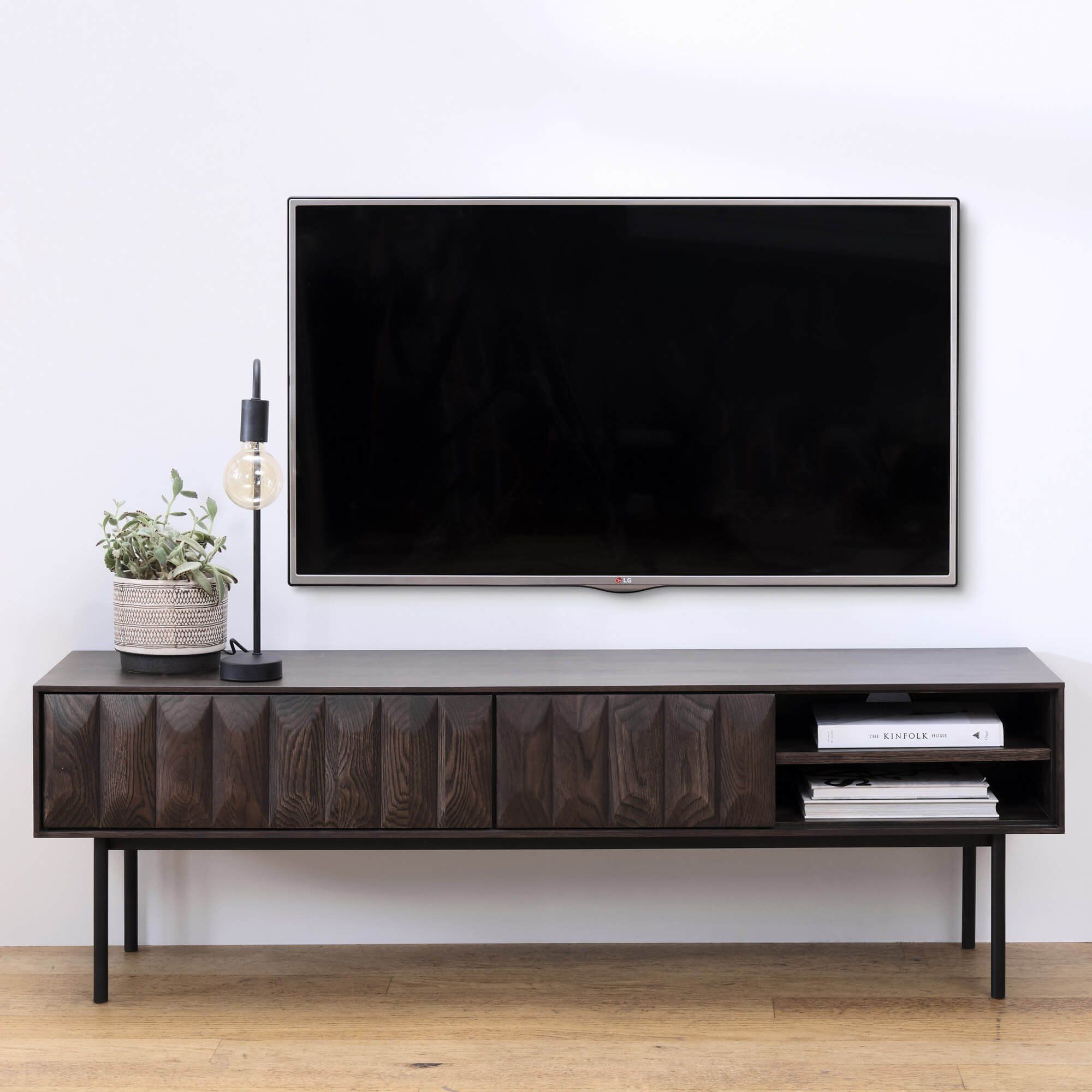 Marlborough Espresso Brown Tv Unit With Cafe Tv Stands With Storage (View 2 of 15)