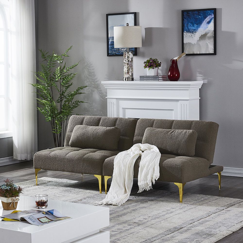 Mercer41 Hepler Loveseat, Sleeper, Sofa Bed, Pull Out Couch, Convertible,  Reclining Sofa | Wayfair With Regard To Convertible Gray Loveseat Sleepers (Photo 11 of 15)