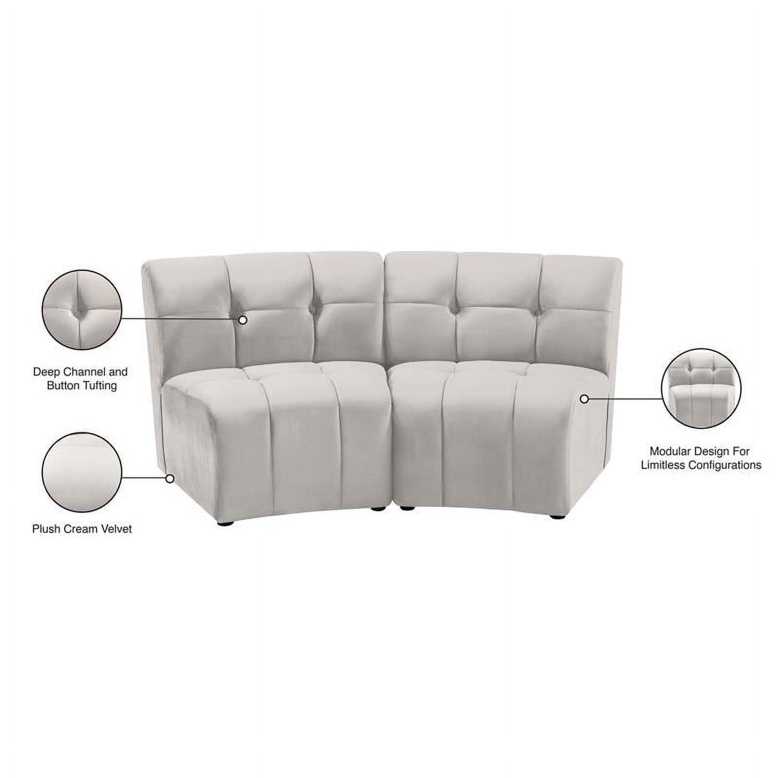 Meridian Furniture Limitless Cream Velvet Modular 4 Piece Sectional –  Walmart For Cream Velvet Modular Sectionals (Photo 6 of 15)