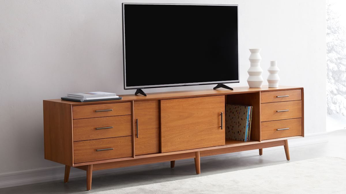 Mid Century Media Console (96") | West Elm In Mid Century Entertainment Centers (View 3 of 15)