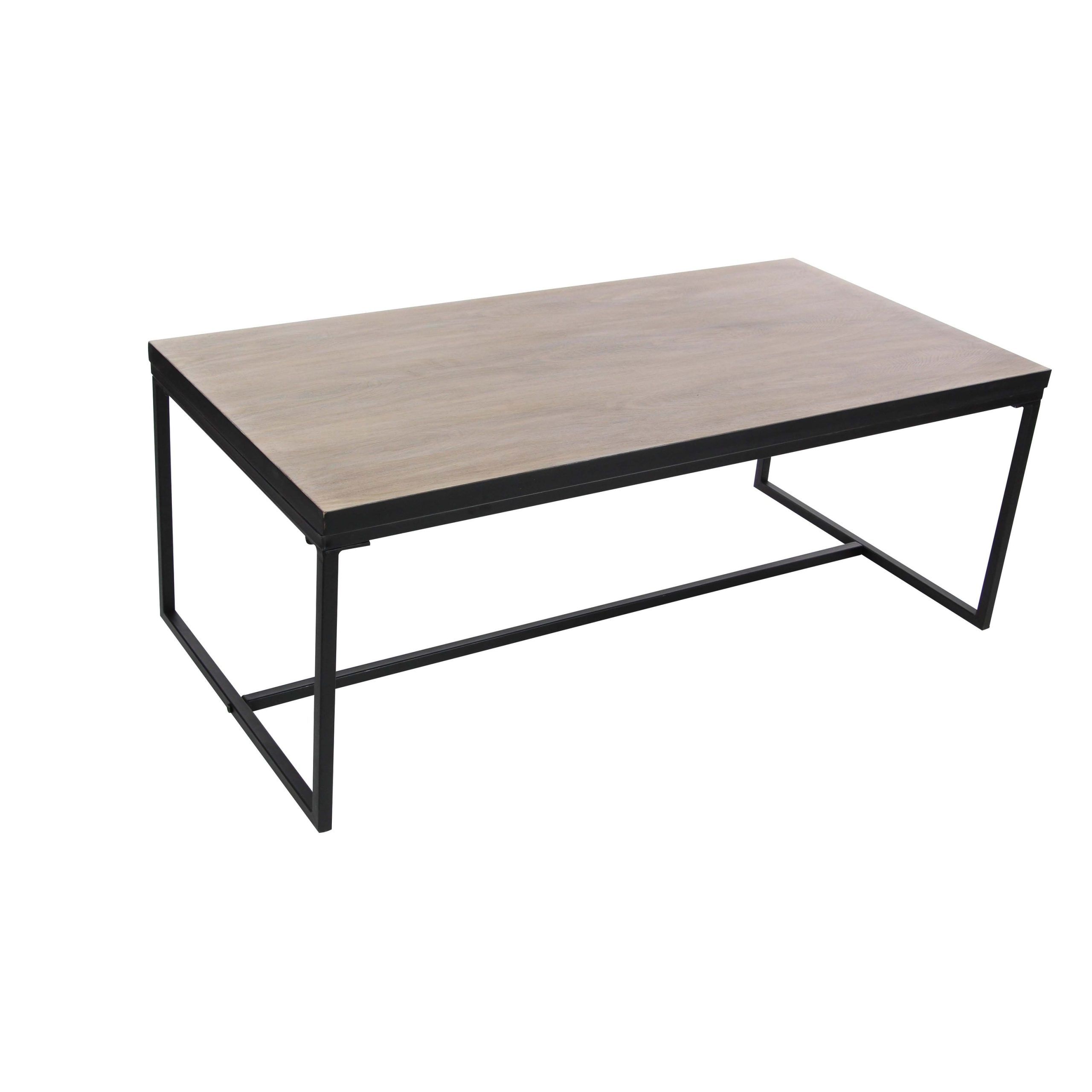 Modern 18 X 47 Inch Iron And Pine Wood Coffee Tablestudio 350 – Bed  Bath & Beyond – 17240580 Throughout Studio 350 Black Metal Coffee Tables (View 7 of 15)
