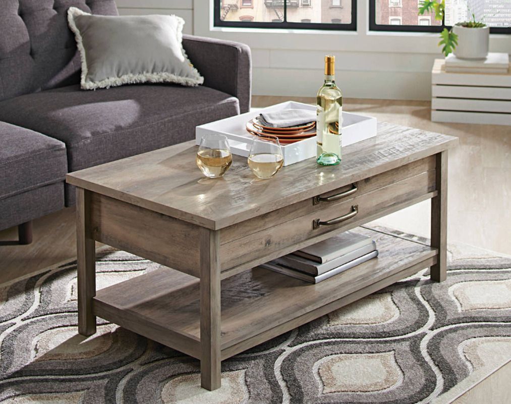Modern Farmhouse Rectangle Wood Lift Top Coffee Table, Rustic Gray Finish |  Ebay Throughout Modern Wooden Lift Top Tables (Photo 8 of 15)