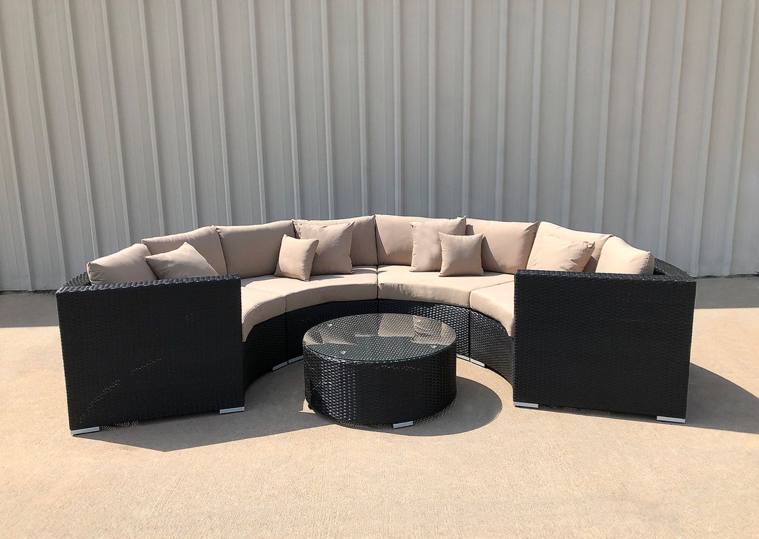 Modern Half Moon Wicker Sectional – Modern And Industrial Furniturekb  Furnishings Intended For Outdoor Half Round Coffee Tables (Photo 12 of 15)