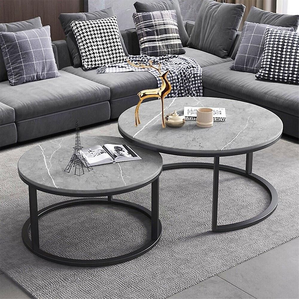 Modern Nesting Coffee Table Stacking Sofa Marble Side Table | Fruugo Dk Intended For Modern Nesting Coffee Tables (Photo 9 of 15)