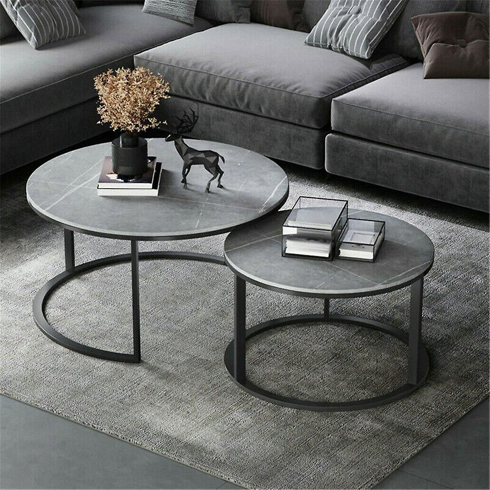 Modern Nesting Coffee Table Stacking Sofa Marble Side Table | Fruugo Pt Inside Modern Nesting Coffee Tables (View 11 of 15)