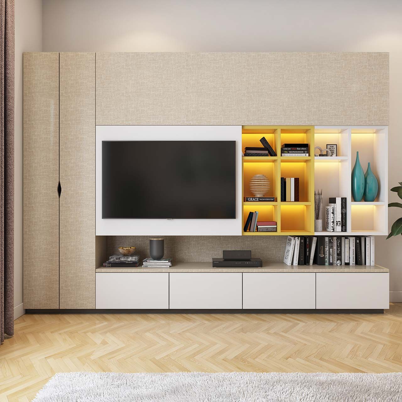 Modern Tv Unit Design Ideas For Your Home | Designcafe In Dual Use Storage Cabinet Tv Stands (Photo 16 of 16)