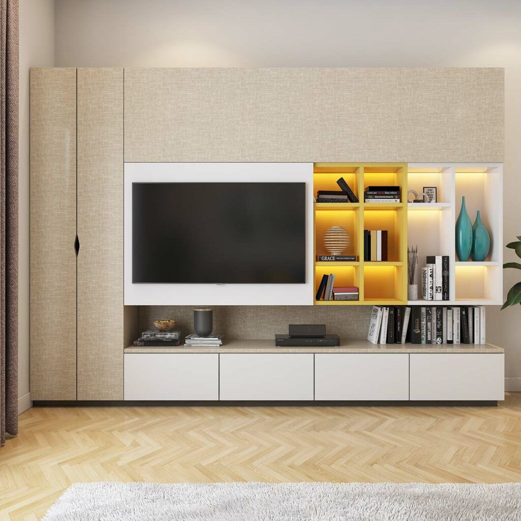Modern Tv Unit Design Ideas For Your Home | Designcafe With Regard To Cafe Tv Stands With Storage (View 6 of 15)